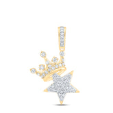 1/3CTW-DIA NK FASHION CROWN STAR LADIES PENDANT